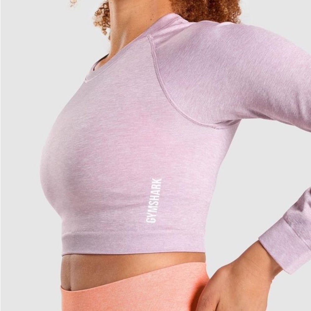 NEW Gymshark Adapt Crop Top - Marl/Purple - S